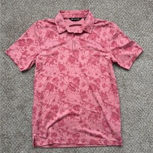 Travis Mathew Pink Floral Polo Shirt
